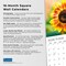Sunflowers | 2026 12 x 24 Inch (Hanging) Monthly Square Wall Calendar | Foil Stamped Cover